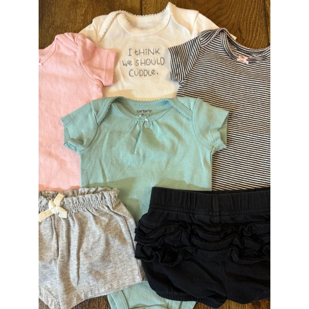 Carters Baby Girl 3 Months Clothes Shirts Bodysuits Shorts Outfits Lot Mix Match